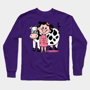 Cruelty Free Vegan Girl And Cow Long Sleeve T-Shirt